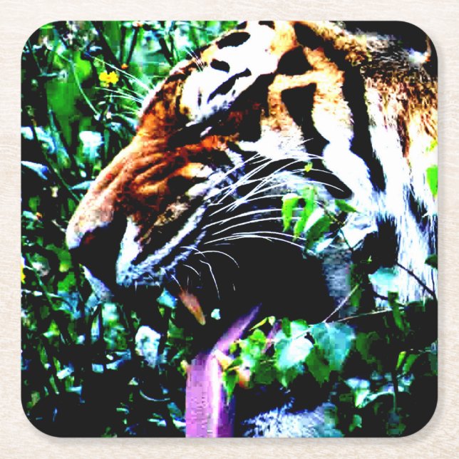 Posavasos Cuadrado De Papel Amur Tiger Coastercnm (Anverso)