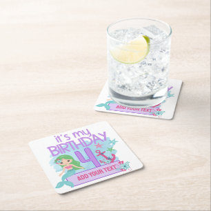 Posavasos Cuadrado De Papel Añadir el texto