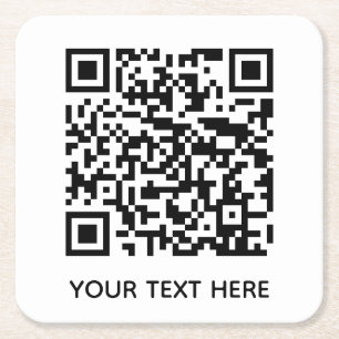 Posavasos Cuadrado De Papel Añadir su propio código QR Análisis de texto Si