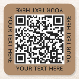Posavasos Cuadrado De Papel Añadir su propio código QR Análisis de texto Simpl