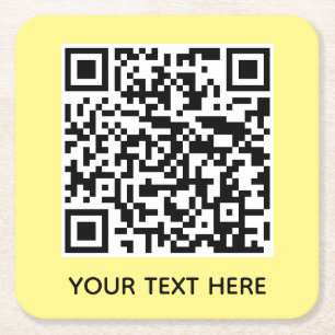 Posavasos Cuadrado De Papel Añadir su propio código QR Análisis de texto Simpl