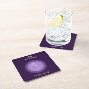 Posavasos Cuadrado De Papel Ángel Radiante de Lavanda de Alegría Resplandor Fa