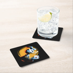 Posavasos Cuadrado De Papel Angry Duck