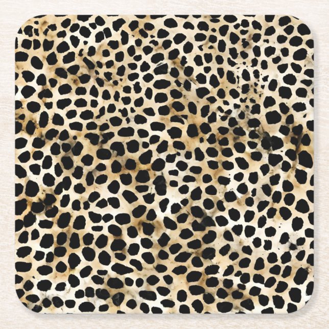 Posavasos Cuadrado De Papel Animal Print - Paper Coasters  (Anverso)