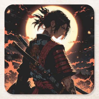 Posavasos Cuadrado De Papel Anime samurai