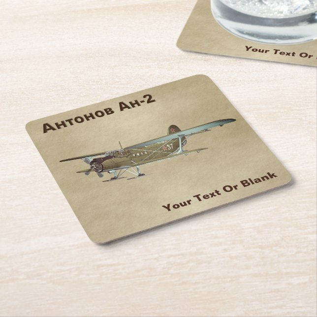 Posavasos Cuadrado De Papel Antonov An-2 Glass Coaster (En perspectiva)
