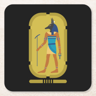 Posavasos Cuadrado De Papel Anubis Paper Coaster