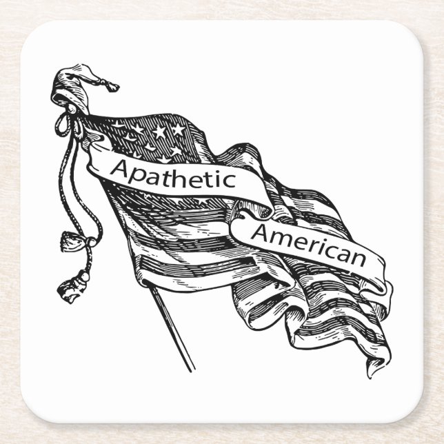 Posavasos Cuadrado De Papel Apático Americano (Anverso)