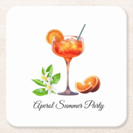 Posavasos Cuadrado De Papel Aperol Summer Party