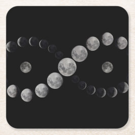 Posavasos Cuadrado De Papel Aplastos de infinito de fase lunar