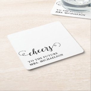 Posavasos Cuadrado De Papel Aplausos a Novia para ser Boda