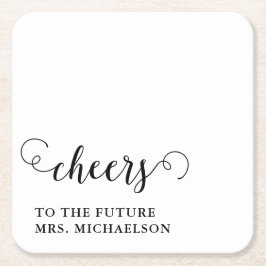 Posavasos Cuadrado De Papel Aplausos a Novia para ser Boda