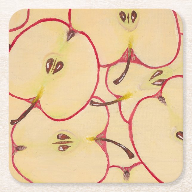 Posavasos Cuadrado De Papel Apple coaster (Anverso)