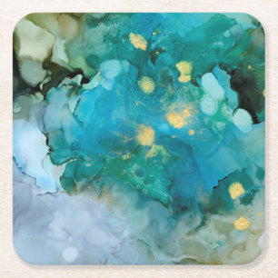 Posavasos Cuadrado De Papel Aqua Brume I