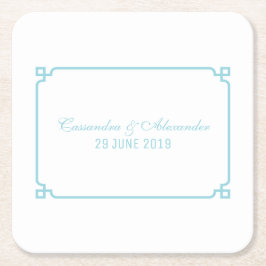 Posavasos Cuadrado De Papel Aqua Paradise Deco Moda Boda