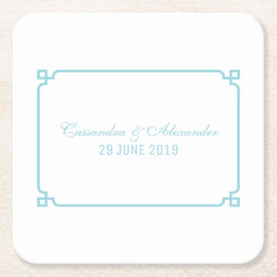 Posavasos Cuadrado De Papel Aqua Paradise Deco Moda Boda