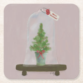 Posavasos Cuadrado De Papel Árbol de Navidad