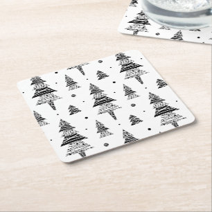 Posavasos Cuadrado De Papel árbol de Navidad