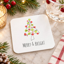 Árbol de Navidad en acuarela Merry and Bright pers
