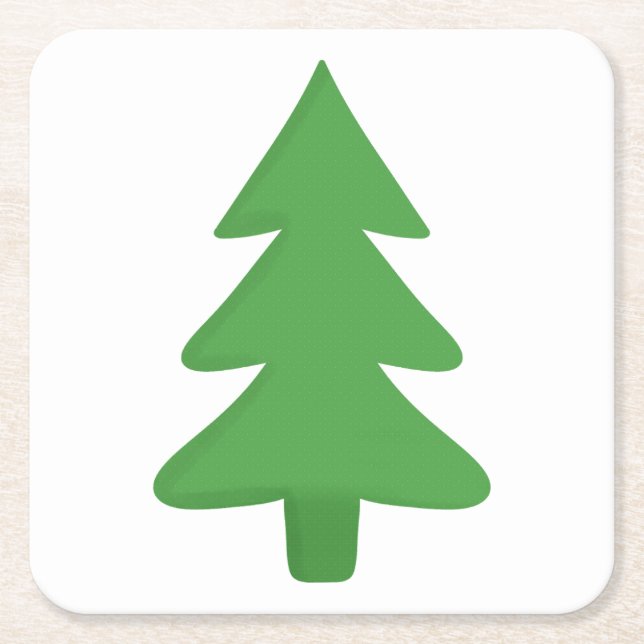 Posavasos Cuadrado De Papel Árbol de pinos (Anverso)