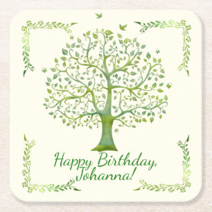 Posavasos Cuadrado De Papel Árbol de vida