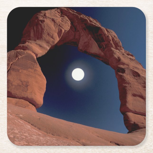 Posavasos Cuadrado De Papel Arco Delicado | Parque nacional Arches Utah (Anverso)