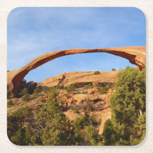 Posavasos Cuadrado De Papel Arco Paisaje en el Parque Nacional Arches