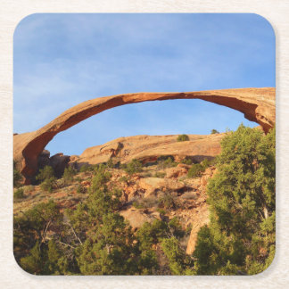 Posavasos Cuadrado De Papel Arco Paisaje en el Parque Nacional Arches