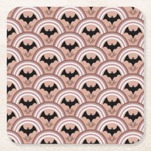 Posavasos Cuadrado De Papel Arcoiris de Halloween