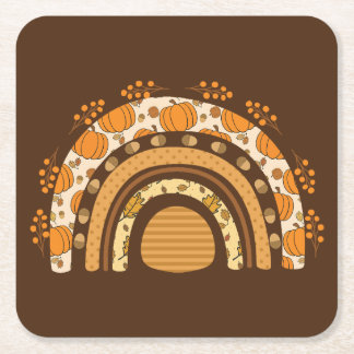 Posavasos Cuadrado De Papel Arcoiris otoño/otoño