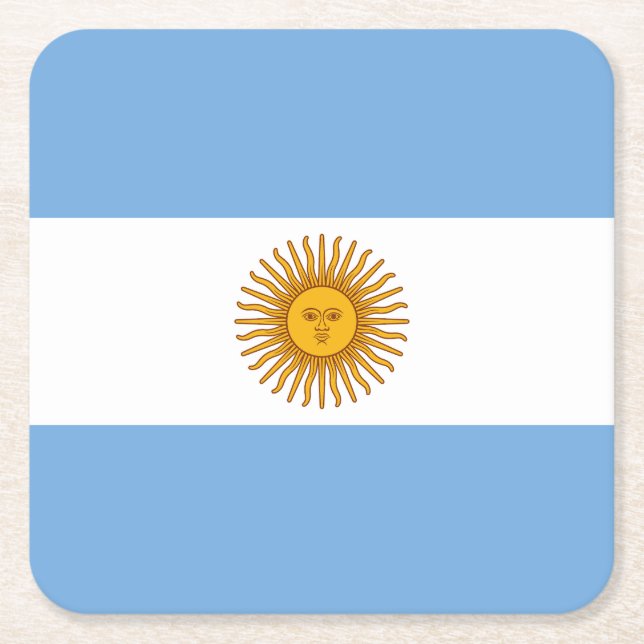 Posavasos Cuadrado De Papel Argentina (Anverso)