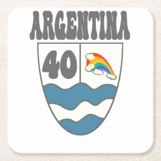 Posavasos Cuadrado De Papel Argentinien Ruta 40 Autobahnschild mit Regenbogen