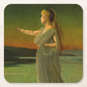 Posavasos Cuadrado De Papel Ariadna en Naxos John Atkinson Grimshaw 