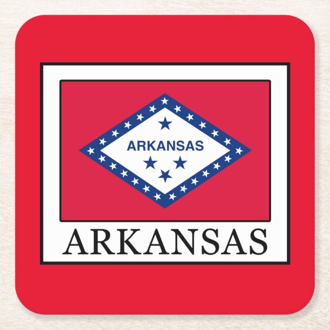 Posavasos Cuadrado De Papel Arkansas (Anverso)