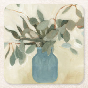 Posavasos Cuadrado De Papel Arreglo neutral - Hojas estampadas