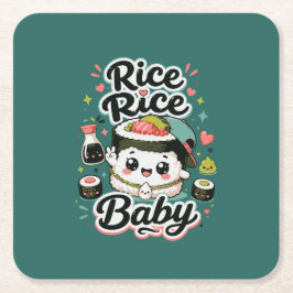Posavasos Cuadrado De Papel Arroz Arroz Bebé Kawaii Sushi