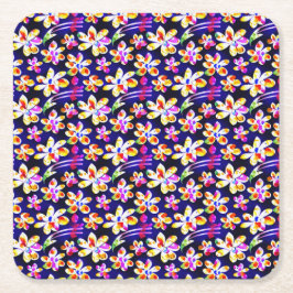 Posavasos Cuadrado De Papel Art Nouveau Floral Boho Watercolo