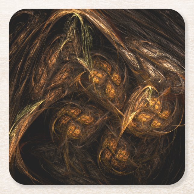 Posavasos Cuadrado De Papel Arte abstracto de la Madre Tierra (Anverso)