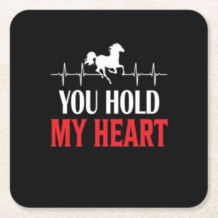 Posavasos Cuadrado De Papel Arte De Caballo Que Sostenes Mi Corazón