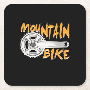 Posavasos Cuadrado De Papel Arte de la bicicleta de montaña