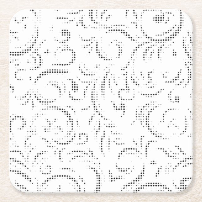 Posavasos Cuadrado De Papel Arte de línea, canguro, escayola de papel fantasma (Anverso)