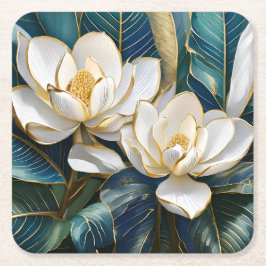 Posavasos Cuadrado De Papel Arte de Magnolia del Sur