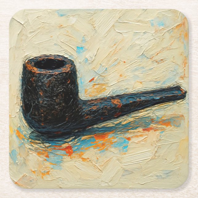 Posavasos Cuadrado De Papel Arte de Pipe (#10) (Anverso)