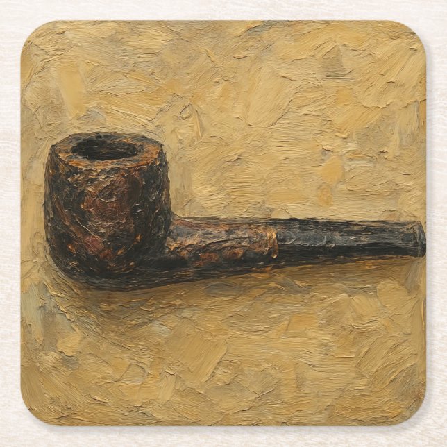 Posavasos Cuadrado De Papel Arte de Pipe (#14) (Anverso)