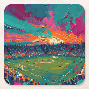 Posavasos Cuadrado De Papel Arte del Fútbol (#1)