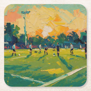 Posavasos Cuadrado De Papel Arte del Fútbol (#2)