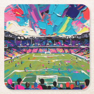 Posavasos Cuadrado De Papel Arte del Fútbol (#3)