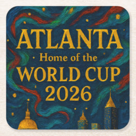 Posavasos Cuadrado De Papel Arte Elegante de Fútbol de Atlanta 2026