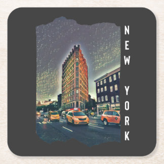 Posavasos Cuadrado De Papel Arte estético de Nueva York