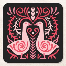 Posavasos Cuadrado De Papel Arte Folclórico V.01